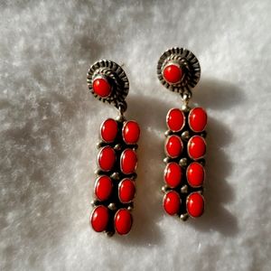 Happy Piasso Navajo Coral Earrings